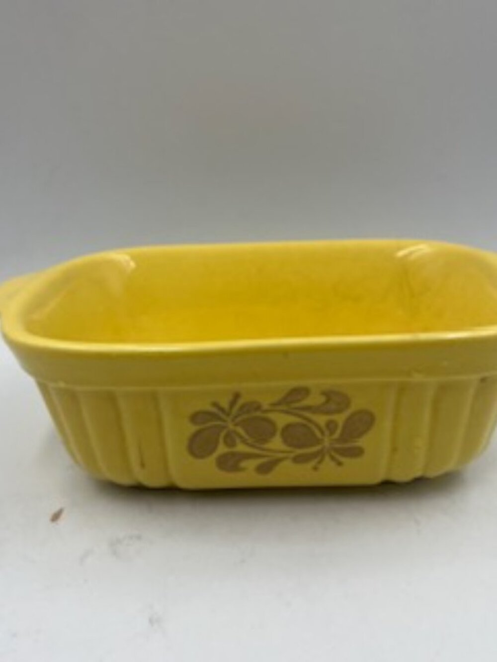Pfaltzgraff FTDA 16 oz Yellow Village Loaf / Casserole Dish Vintage Stoneware